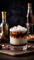 White Russian Cocktail made by our bartender, a master of mixology.