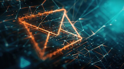 Abstract virtual postal envelope sketch, abstract corporate email or electronics