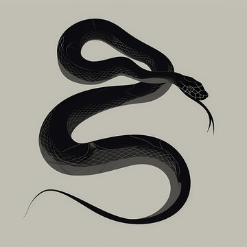 A minimalist vector image of a snake, symbolizing transformation and the power of change.