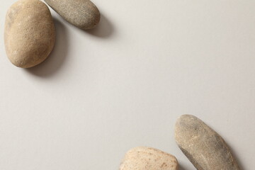 Stones on a gray background