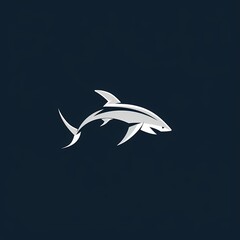 A minimalist representation of a shark, evoking power and resilience in a captivating vector logo.