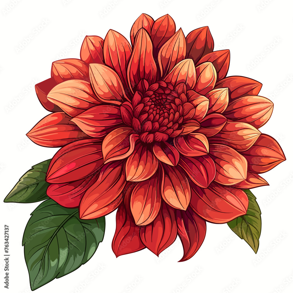 Sticker Dahlia flower