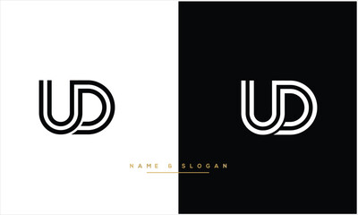 UD, DU, U, D, Abstract Letters Logo Monogram