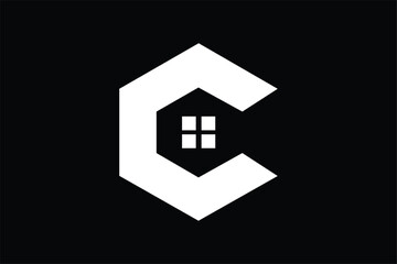 letter c logo, letter c and home logo, window icon logo, logomark, brandmark