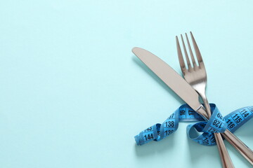 Measuring tape with fork and knife 