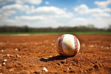 Baseball on the pitcher's mound during a pitching change