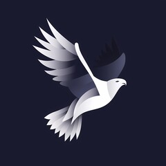 A beautiful and minimalist representation of a soaring hawk in a vector logo, symbolizing focus and precision.