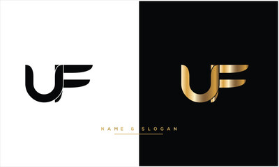 UF, FU, U, F, Abstract Letters Logo monogram