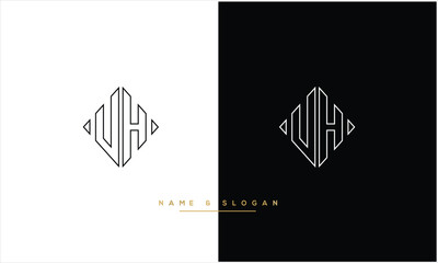 UH, HU, U, H, Abstract Letters Logo Monogram
