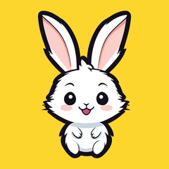 cute rabbit vector mascot for branding