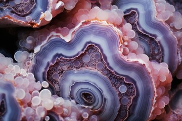 Close up of a crystal geode's intricate patterns and colors - obrazy, fototapety, plakaty