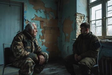 Ukrainian soldier mental health concept