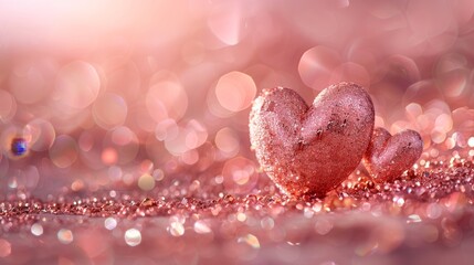 Obraz premium Rose gold abstract heart shape background