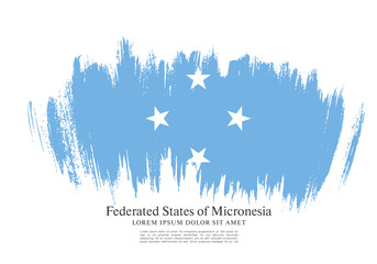 Flag of the Federated States of Micronesia - obrazy, fototapety, plakaty