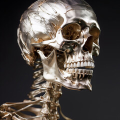 Generative AI: Silver Human skull