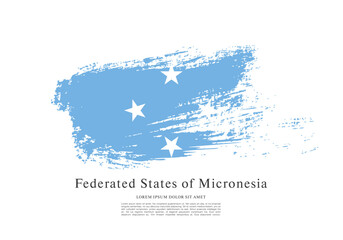 Flag of the Federated States of Micronesia - obrazy, fototapety, plakaty