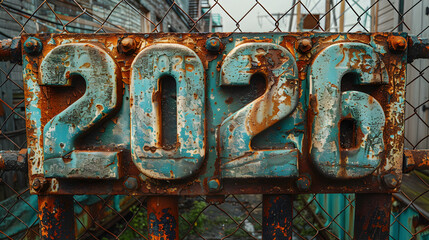 "2026" on the fence, top view