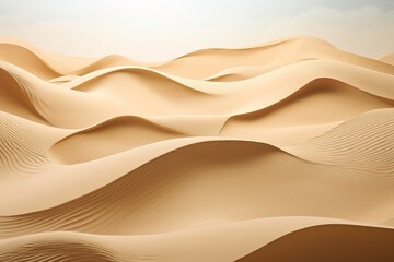 Fototapeta na wymiar Rolling sand dunes sculpted by the wind in a desert natural scene