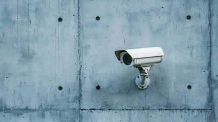 Security camera isolated on concrete wall