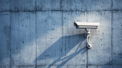 Security camera isolated on concrete wall