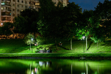 park in summer night