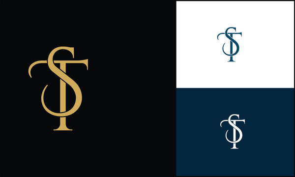 ST, TS, S, T, Abstract letters Logo monogram