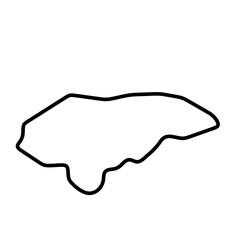 Honduras country simplified map. Thick black outline contour. Simple vector icon