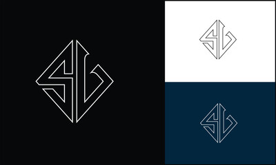 SV, VS, S, V, Abstract letters Logo Monogram