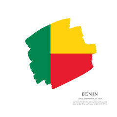 Obraz premium Flag of Benin vector illustration