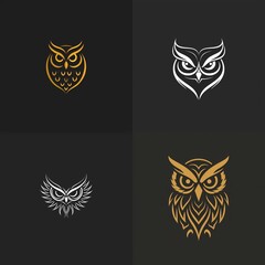 A captivating, minimalistic representation of a wise owl in a vector logo, blending simplicity with intricate details.