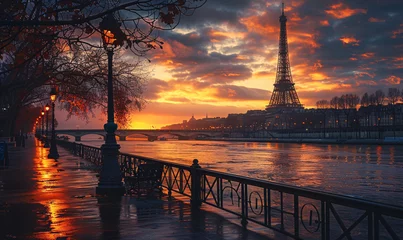Photo sur Aluminium Tour Eiffel Sunrise in Paris