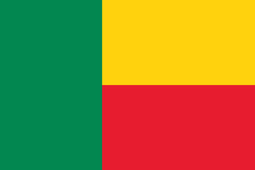 Naklejka premium Flag of Benin vector illustration