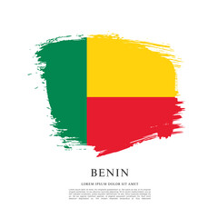Obraz premium Flag of Benin vector illustration