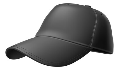 Sport cap mockup. Realistic black baseball hat