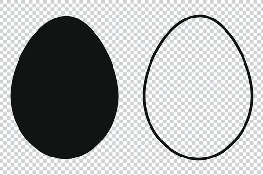 Flat style egg icon shape. Easter design logo symbol silhouette. Vector illustration image. Isolated on white background.