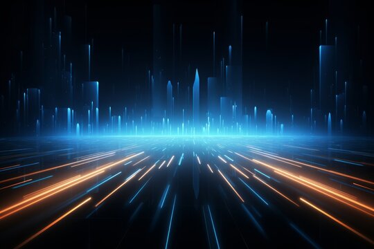 Abstract technology background with glowing lines
