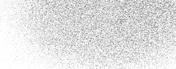 Snow, stars, twinkling lights, rain drops on black background. Abstract vector noise. Small particles of debris and dust. Distressed uneven grunge texture overlay.