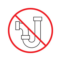 Forbidden pipe vector icon. Do not use pipeline flat sign design. Warning, caution, attention, restriction, danger flat sign design. No tube symbol pictogram