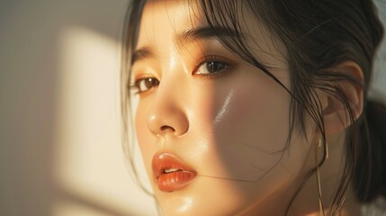 Beautiful girl face makeup style