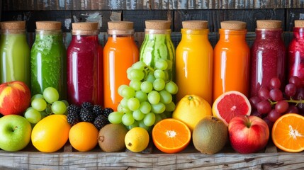 Selective focus on fruit smoothie  detox diet vegetarian food for healthy eating concept