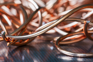 Copper wire raw materials and metals industry and stock market concept - 763444937