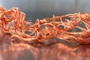 Copper wire raw materials and metals industry and stock market concept - 763444967