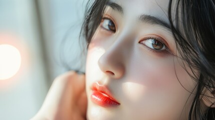 Beautiful girl face makeup style