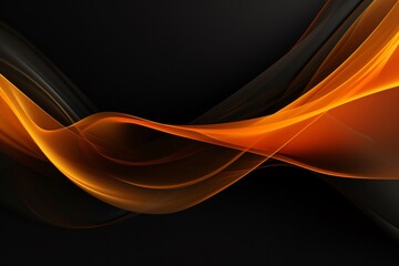 a black and orange background with orange waves