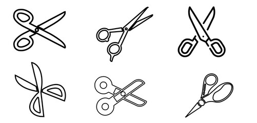 set of scissors vector - obrazy, fototapety, plakaty