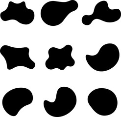 Colourful abstract shapes fluid hand drawn organic shapes vector shape creative element