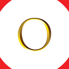 O letter creative golden gradient logo design victor