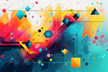 Vibrant and eye-catching social media background with abstract geometric patterns