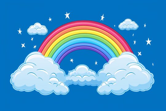 a rainbow and clouds in the sky