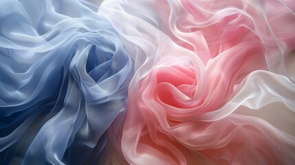 Elegant pastel silk fabric with smooth waves for fashion and luxury branding backgrounds